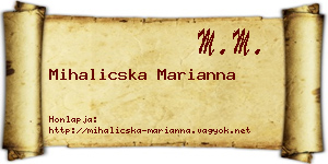 Mihalicska Marianna névjegykártya